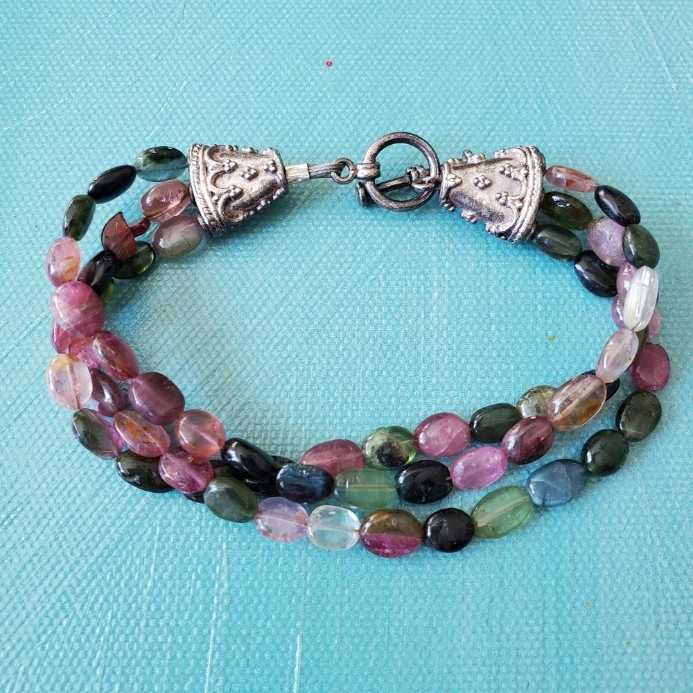 Tourmaline Necklace w/ Glass Cabochon & Bracket - Picture 10 of 16